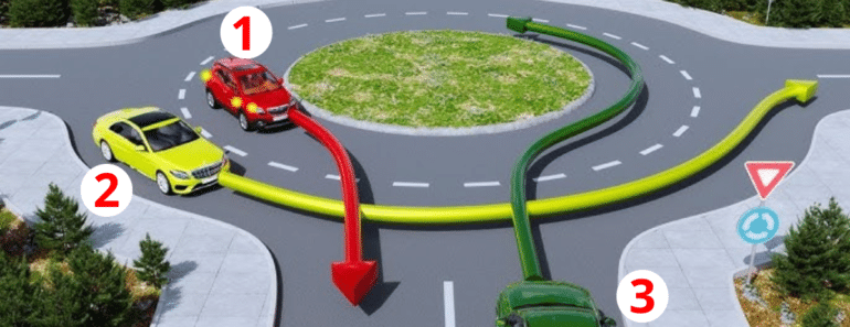 Sjekk om du kan beholde førerkortet ditt: Hvilken bil bruker IKKE rundkjøringen riktig?