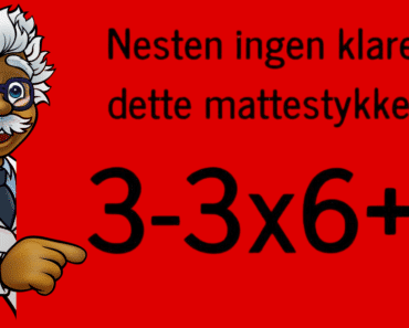 Nesten ingen klarer dette mattestykket. Kan du?