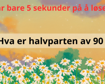 Du har bare 5 sekunder på å løse dette.