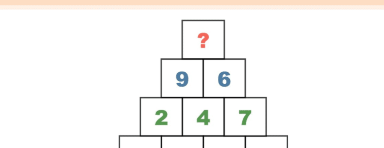 Hjernetrim for genier: Finn det manglende tallet i denne pyramiden.