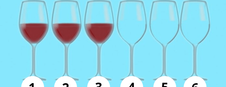Gåte: Du kan bare flytte ett glass slik at fulle og tomme glass veksler med hverandre.