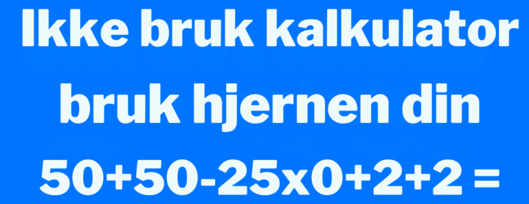 De færreste kan løse denne uten å bruke en kalkulator