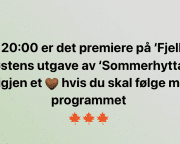 I kveld er det premiere på ‘Fjellhytta’, høstens utgave av ‘Sommerhytta’!