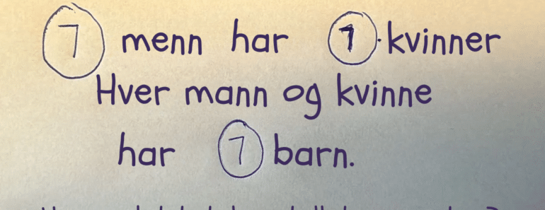 Mer enn 90 % av folk tar feil, men hvor mange personer er det totalt?